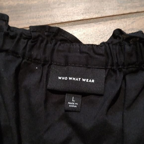 Who what wear L black off shoulder floral embroidery boho blouse - Picture 3 of 5